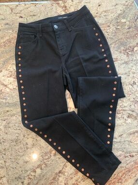 Style & Co. Black Straight Leg Jeans with Copper Studs